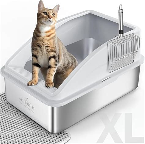 aiperro litter box stainless steel|stainless steel litter box.